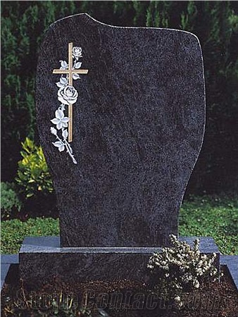 Padang Dark Black Granite Tombstone