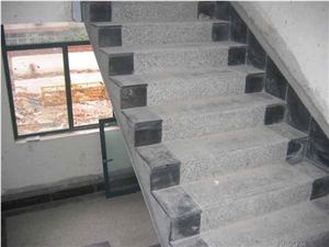 Chinese G603 Granite Grey Black Step,Staircase Risers