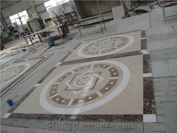 Natural Stone Floor Medallions, Brown Marble Floor Medallions from