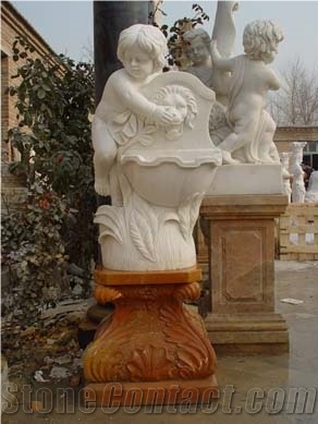 White Marble Carved Fountain MP052