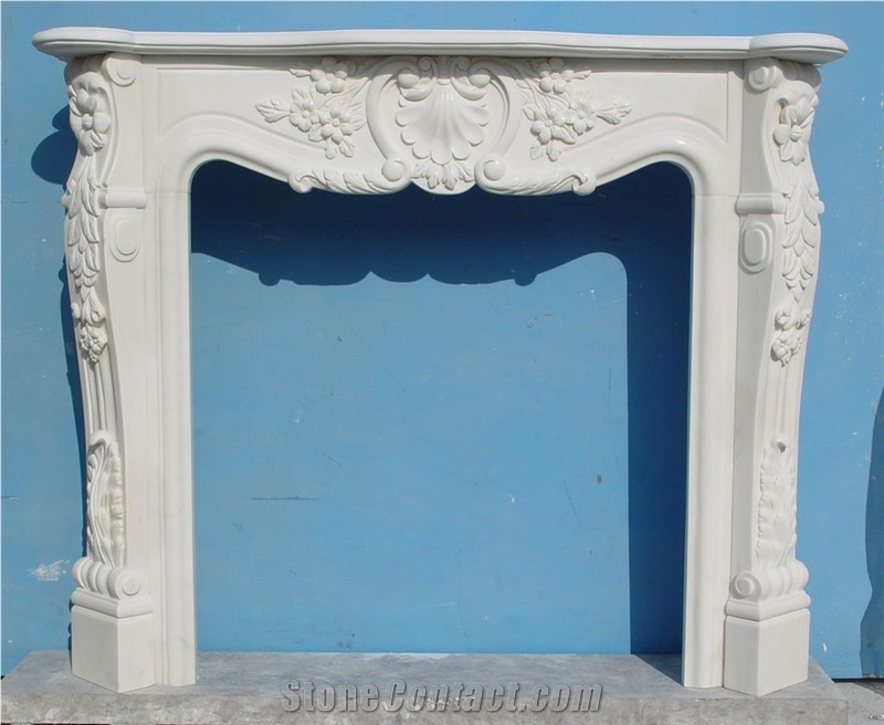 White Marble France Fireplace MBF 012