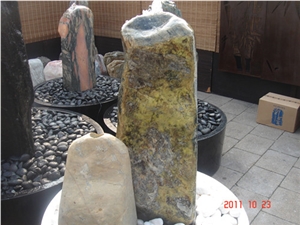 Green Rrmy Stone Fountain, Green Limestone Fountain