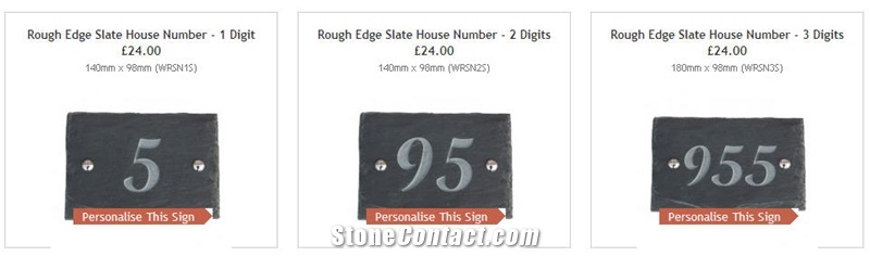Slate Sign House Number, Black Slate House Number