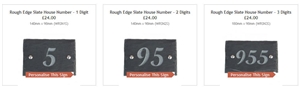 Slate Sign House Number, Black Slate House Number