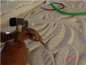 White Marble Carving, Beige Marble Art Works