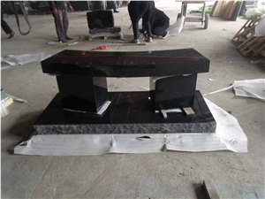 Shanxi Black Granite Mongument Bench
