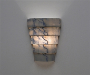 Azul Macauba Quartzite Wall Lamp, Blue Quartzite Home Decor
