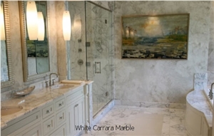 Bianco Carrara Marble Bath Top, White Marble