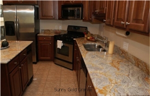 Sunny Gold Granite Kitchen Countertop, Yellow Granite