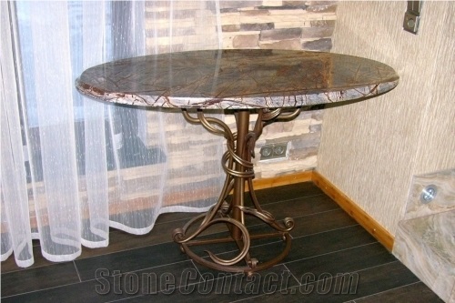 Rain Forest Brown Marble Table Top