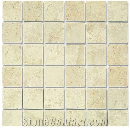 Crema Nova Marble Mosaic Tiles, Beige Marble from Macedonia ...