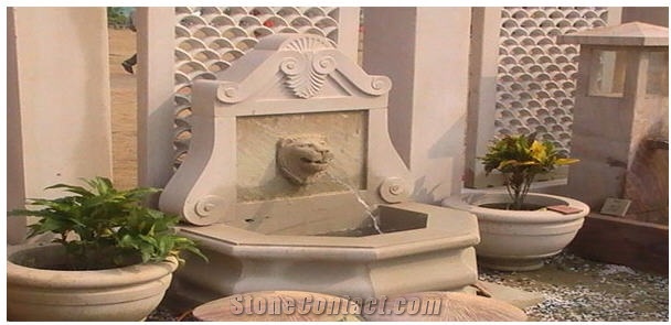 Dholpur Beige Sandstone Fountain