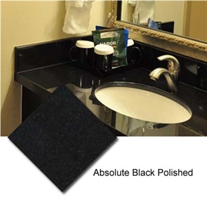 Black Granite Hotel Vanitytop, Absolute Black Granite Bath Tops