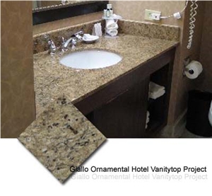 Granite Hotel Vanity Top, Giallo Ornamental Yellow Granite Vanity Top