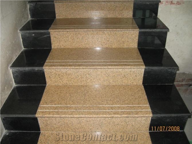 G682 Granite Steps & Stairs, China Yellow Granite Staircase