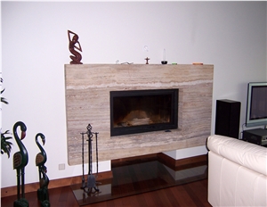 Travertine Fireplace Surround, Beige Travertine