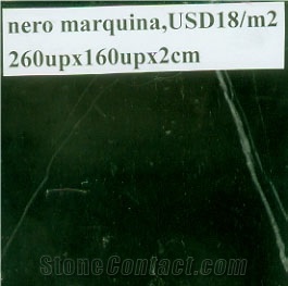 Nero Marquina Marble Slabs, China Black Marble