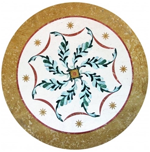 Bianco Carrara White Marble Mosaic Medallion