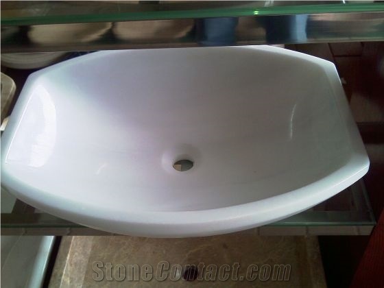 Marble Sinks, Wash Basins, Absolute White Marble Wash Basins