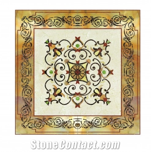 Crema Marfil Select Beige Marble Inlay Tabletop