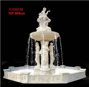 Fountain with Beige Marble