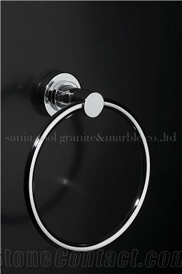 Marble Towel Ring, Marquina Black Marble Bath Accessories