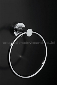 Marble Towel Ring, Marquina Black Marble Bath Accessories
