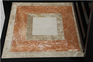 Marble Pattern (made in Ceramic Composite Tile), Light Emperador Brown Marble Medallion