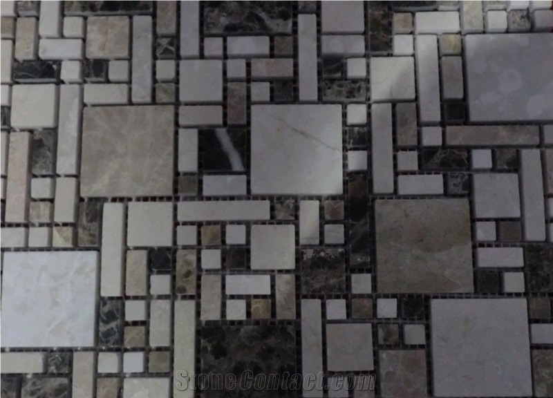 Natural Marble Mosaics, Mosaic Tile, Emperador Dark Brown Marble Mosaics