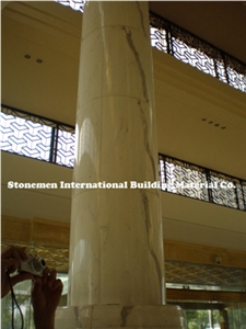 Snow White Column, Volakas White Marble Column