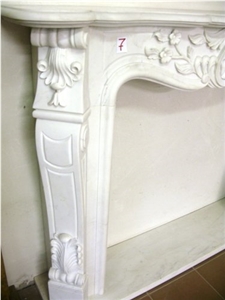 Fireplace Mantel, Bianco Carrara White Marble