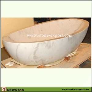 China White Marble Bathtub