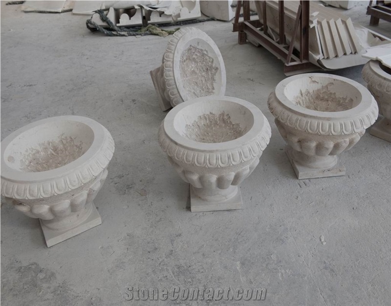 Flower Pot, Planters,Vase in White Granite from China - StoneContact.com