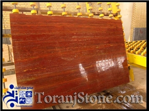 Red Esfahan Red Travertine Vein Cut, Azarshahr Red Travertine Slabs
