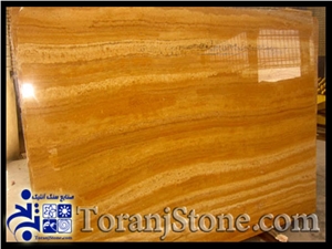Azarshar Yellow Travertine Slabs, Iran Yellow Travertine
