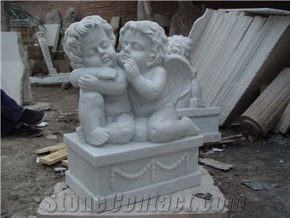 Stone Sculpture Sleepy Angels