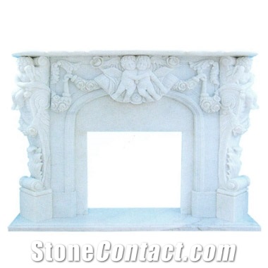 Flower Carved Fireplace,statue Carved Firepalce,do