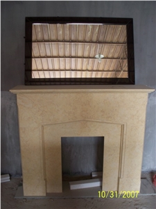 Stone Fireplace, Beige Marble Fireplace