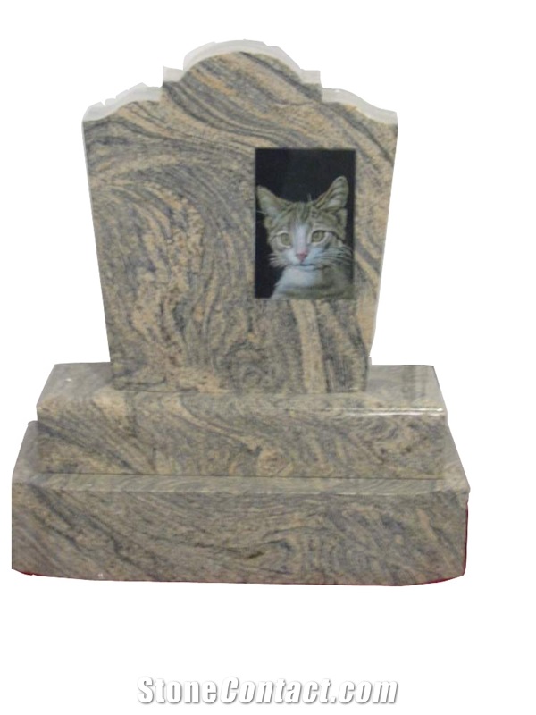 Cat-Pet-Memory, Yellow Granite Monument, Tombstone