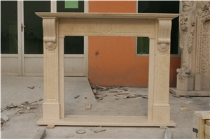 Yellow Marble Fireplace