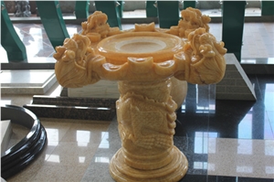 Natural Stone Fountains/Geomantic Ball, Yellow Marble Fountains