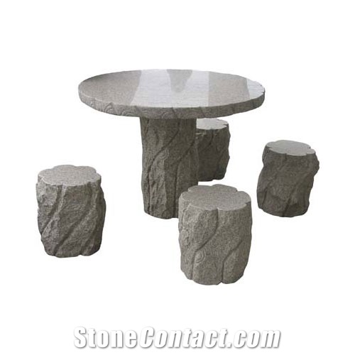 Granite Garden Decoration, Grey Granite Bench & Table