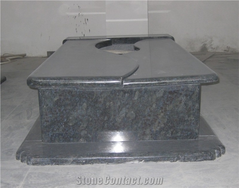 Blue Butterfly Tombstone, Monument, Butterfly Blue Granite Tombstone