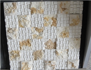 Exterior Marble Split Face Mosaic, White Marble Split Face Mosaic