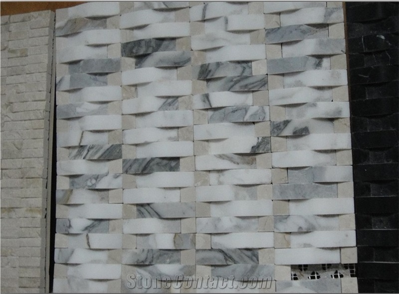Bianco Carrara White Marble Mosaic Pattern