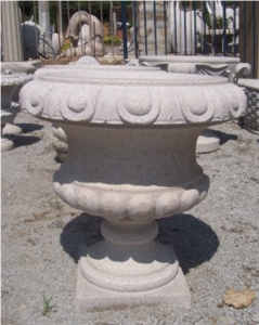 Rusty Yellow Granite Flower Pot, Ming Gold Yellow Granite Flower Pot