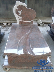 Tombstone, Monuments, Muticolor Red Granite Tombstone