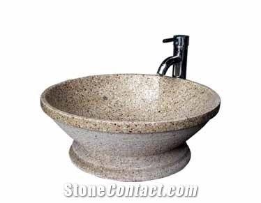 Bath Sink VS-011, Rusty Yellow Granite Sink