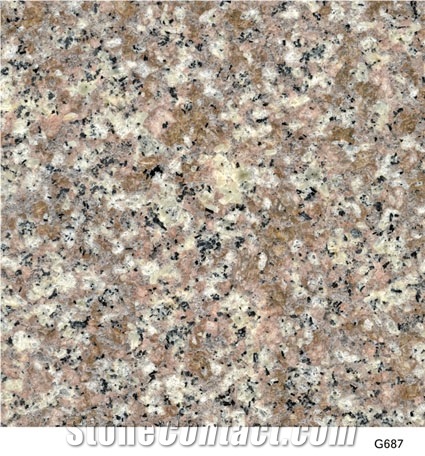 G687 Granite, Peach Blossom Red Granite Tiles