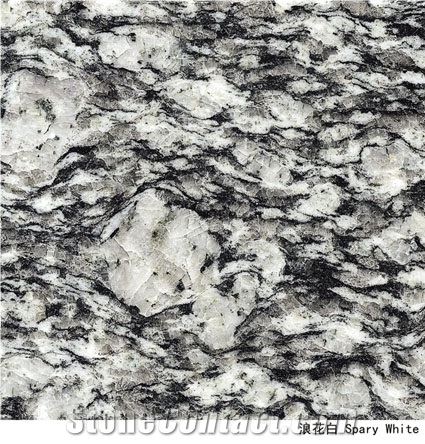 Chinese Granite Spray White, White Wave Granite Tiles